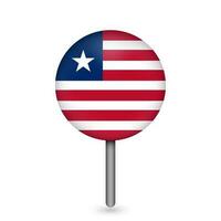 Map pointer with contry Liberia. Liberia flag. Vector illustration.