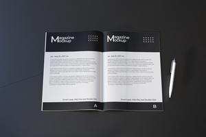 A4 magazine mockup psd