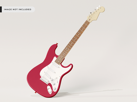 Mockup Guitar 3d Rendering psd