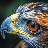 águila ojo. un cerca Mira a el visión de el Rey de aves. ai generativo foto