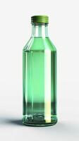 Jelly green, 3D rendering, solid color bottle. photo