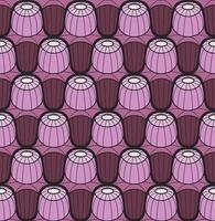 DARK LILAC VECTOR SEAMLESS BACKGROUND WITH PINK DATURA BUDS IN ART NOUVEAU STYLE