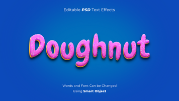 Editable doughnut psd text effect