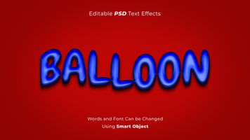 bewerkbare blauw ballon psd tekst effect