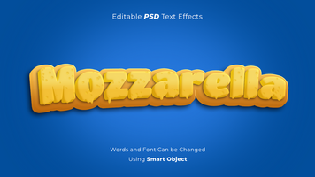 Editable melted mozzarella cheese psd text effects