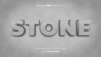 Editable 3D concrete stone PSD text effect