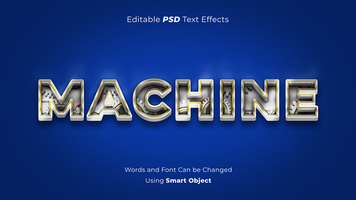 Editable Machine PSD Text Effect with Gear on It