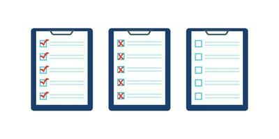 Checklist with red checkmarks and crosses vector