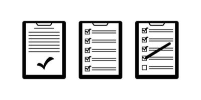 Set of checkmarked document icons vector