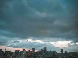 A bird's eye view of Dhaka at dusk photo