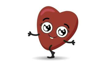 Funny heart running doing sport and healthy life video