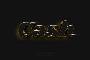 3D Gold Text Effect psd