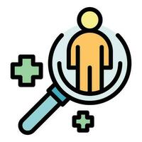 Patient examination icon vector flat