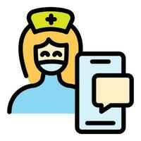 Medical online consultation icon vector flat