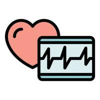 Heart diagnostic icon vector flat