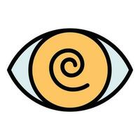 Dizzy eye icon vector flat