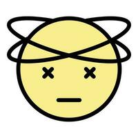 Dizzy face icon vector flat