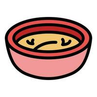 delicioso crema sopa icono vector plano