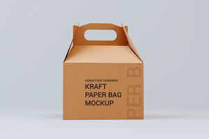 Vorderseite Aussicht Kraft Papier Tasche branding Attrappe, Lehrmodell, Simulation psd