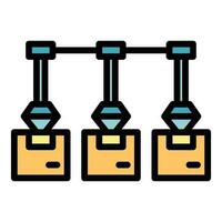 Factory robotic flow icon vector flat