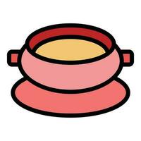 hogar crema sopa icono vector plano