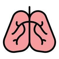 Human lungs icon vector flat