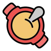 Tomato cream soup icon vector flat