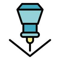 Mill cnc machine icon vector flat