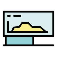 Monitor cnc machine icon vector flat