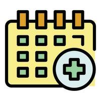 Treatment calendar icon vector flat