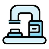 Lab microscope icon vector flat