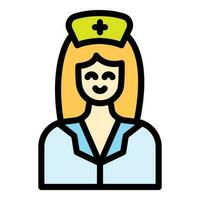 Medical nurse icon vector flat