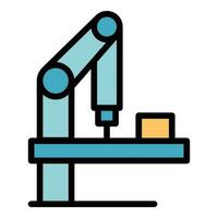 Industrial robot icon vector flat