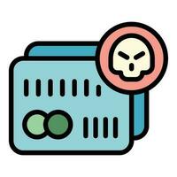 Credit card fraud icon vector flat