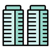 Multistory apartment icon vector flat