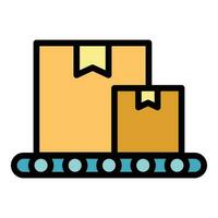 Packing process icon vector flat