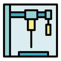 Laser cnc machine icon vector flat