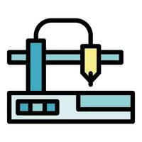 Printer cnc machine icon vector flat