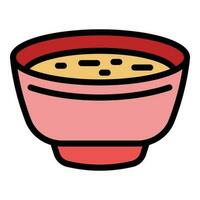 frijol crema sopa icono vector plano