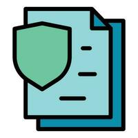 proteger documento icono vector plano