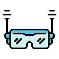 Wireless vr glasses icon vector flat