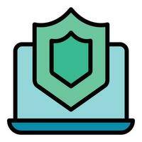 Computer defence icon vector flat