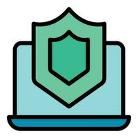 Computer defence icon vector flat