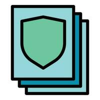 Shield files icon vector flat