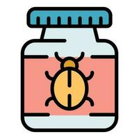 Bug chemical icon vector flat
