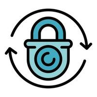 Change cyber lock icon vector flat