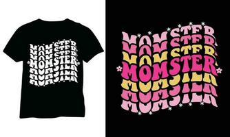 momster eps retro mamá camisa cortar archivo mamá eps vector diseño