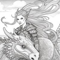 Fantasy Coloring Pages For Adults photo