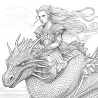 Fantasy Coloring Pages For Adults photo