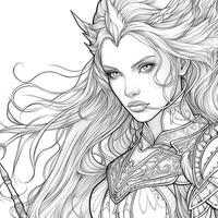 Fantasy Coloring Pages For Adults photo